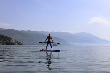 Standup paddleboarding (SUP) at Ohrid lake