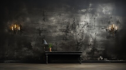 Clean black plaster wall background