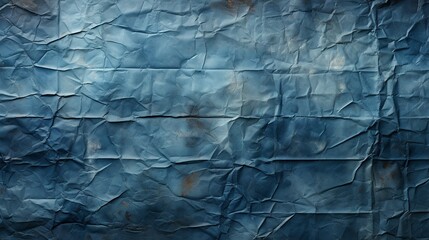 Crumpled Blueprint Paper Texture Background
