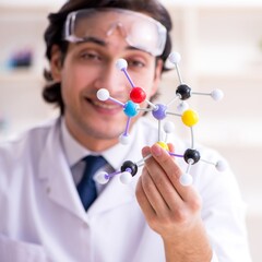 Young male scientist working in the lab