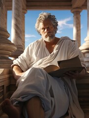 Socrates, ancient Greek philosopher, teacher thinker, ancient Greece, teachers writer , Athens antique - obrazy, fototapety, plakaty