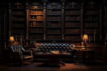 Old vintage library, book archive, place to gain knowledge, reading pages, learning