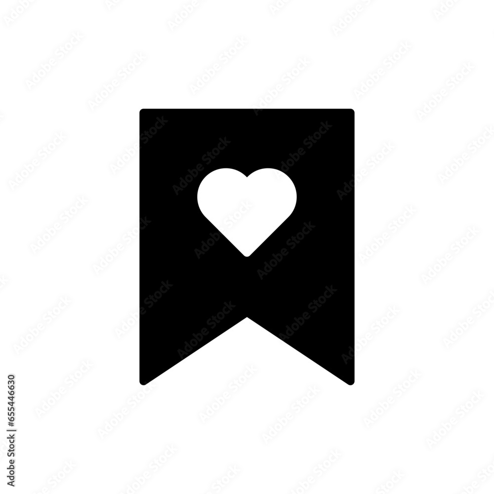 Poster bookmark with heart icon. add to favorite icons. save ribbon icon saving sign. web, mobile app icons