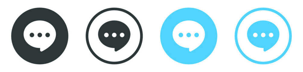 comment icon speech bubble symbol Chat message icons - talk message Bubble chat icon. web contact us icon. online communication, Conversation, chatting icons - obrazy, fototapety, plakaty