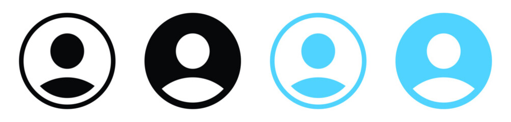 user icon button, profile avatar photo icon. sign up, login account icons. people icon