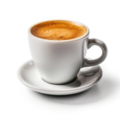 cup of espresso coffee on white background