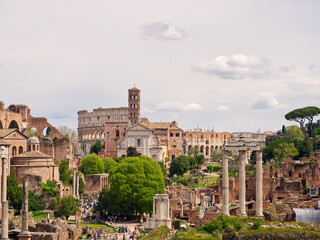 Fototapeta na wymiar Roman Forum in sunny spring day, Rome, Italy