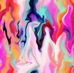 Seamless floral abstract pattern, colorful print, watercolor pattern.