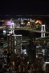 Fototapeta na wymiar Minato ku and rainbow bridge in Tokyo