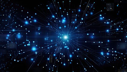 Naklejka premium Energetic and dynamic digital technolgy infused composition