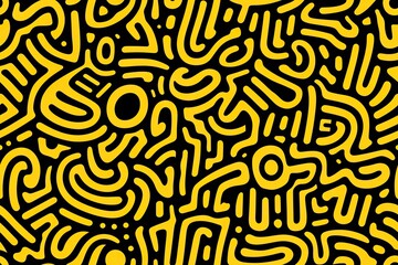 Fototapeta premium Whimsical seamless pattern with doodle elements