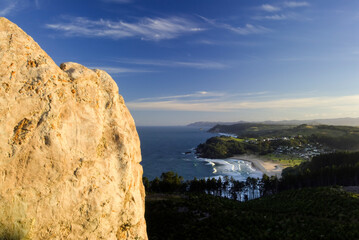 View over looking Onemana Beach, Coromandel Peninsular, North Island, New Zealand