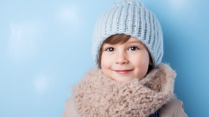 Smiling boy is wearing winter clothes