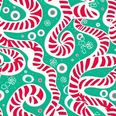 Candy Cane Inspired Christmas Wrapping Paper Pattern - Seamless, Tileable.