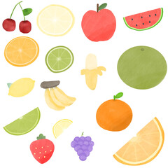 set of fruits and berries