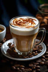 studio photo shoot quality latte or flat white  . Generative AI