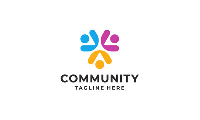 Obraz premium Community people, Social community, Human family logo abstract design vector