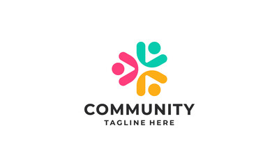 Fototapeta premium Community people, Social community, Human family logo abstract design vector