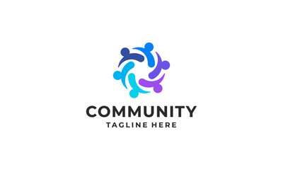 Community people, Social community, Human family logo abstract design vector