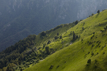 Landscape with mountains at sunset, Monte Grappa