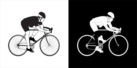 llustration vector graphics of bicycle racer icon
