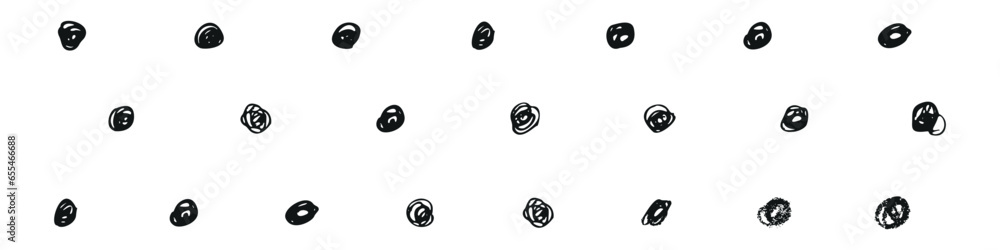 Aufkleber hand drawn irregular polka dot pattern with scribble elements. flat vector illustration isolated on 