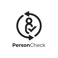Checking people logo design vector