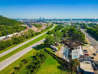 Fototapete Route 66 Sunny aerial view of the Route 66 Historical Village  © Kit Leong