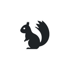 Eichhörnchen-Silhouette: Minimalistische Vektorgrafik