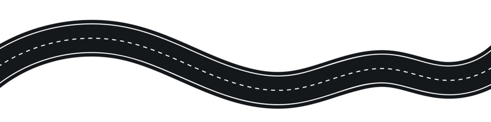 Winding highway road from top view. Flat vector illustration isolated on white background. © Viktoria