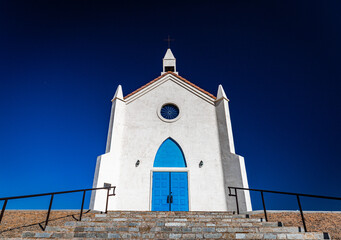 Small Church with Blue Doors