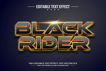 Black rider 3D editable text effect template