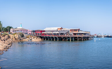 Monterey Bay, California with city