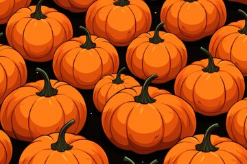 Cartoon drawing funny pumpkin jack head. Halloween holiday orange and black.