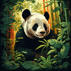 絶滅危惧種　ジャイアントパンダ｜giant panda endangered species Generative AI