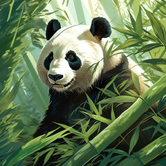 絶滅危惧種　ジャイアントパンダ｜giant panda endangered species Generative AI