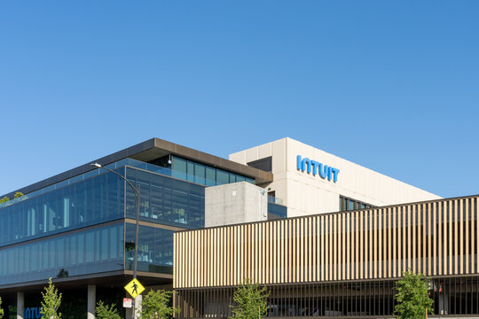 Intuit headquarters in Mountain View, California, USA - June 7, 2023. Intuit Inc. is an American business software company.