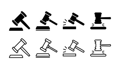 Gavel icon vector. judge gavel icon. auction hammer