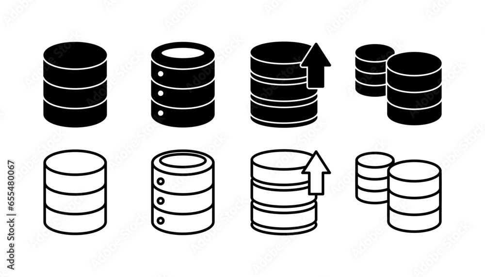 Poster database icon vector. server icon. storage