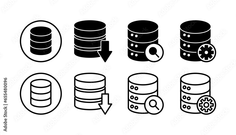 Poster database icon vector. server icon. storage