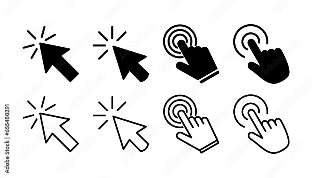 Poster click icon vector. cursor icon vector. pointer sign