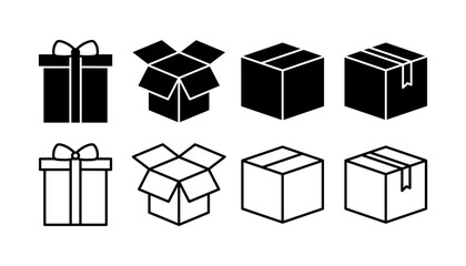 Box icon vector. Box sign. delivery package. parcel box.