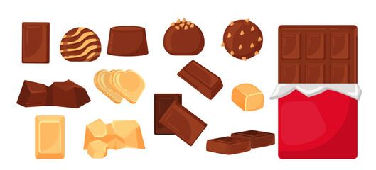 Set of various chocolate vector concept