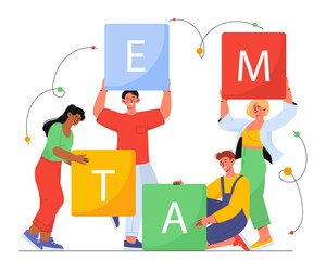 Friendly team vector concept