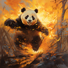 絶滅危惧種　ジャイアントパンダ｜giant panda endangered species Generative AI