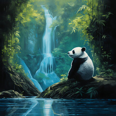 絶滅危惧種　ジャイアントパンダ｜giant panda endangered species Generative AI