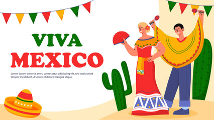 Viva Mexico vector banner