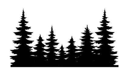 Pine tree silhouette vector concept