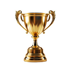 Fototapeta na wymiar Gold Trophy Cup Isolated on Transparent or White Background, PNG