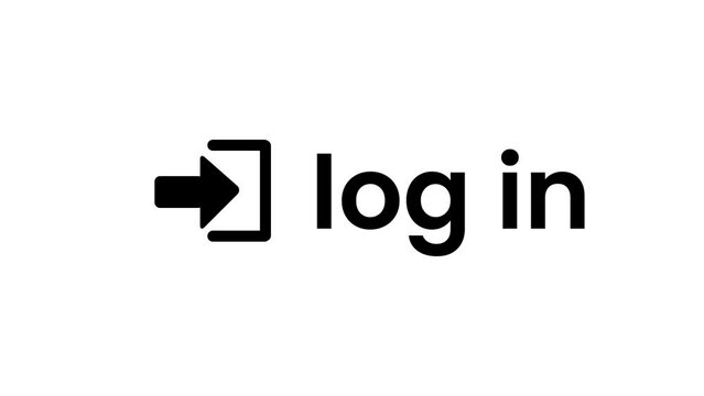 Log In Button icon. Log in black glossy button animation. k1_1490